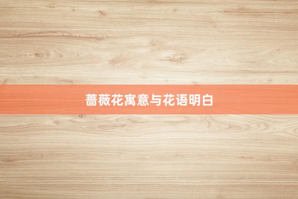 蔷薇花寓意与花语明白
