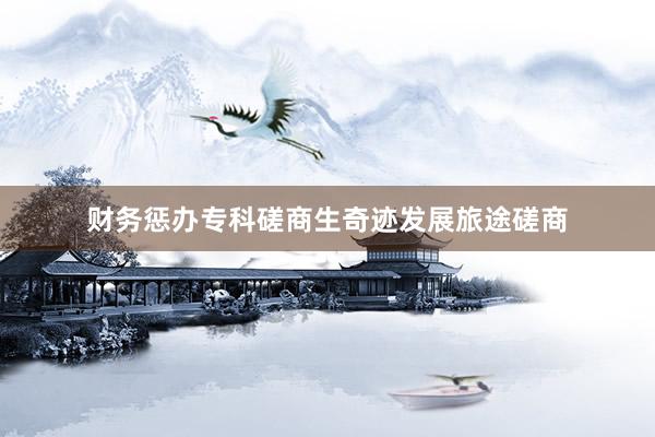 财务惩办专科磋商生奇迹发展旅途磋商
